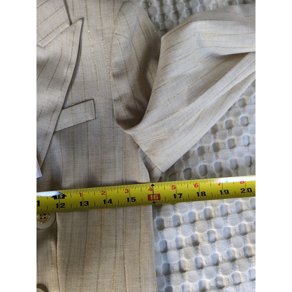 Veronica Beard Gaya Dickey Jacket Natural Gold Size 0 Business Career Metallic - Picture 13 of 15
